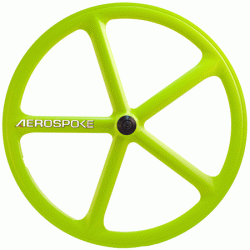 700C Aerospoke - Lime Green Front